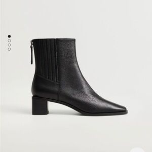 MANGO Zipped leather ankle boots
